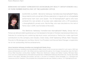 Martha May Hall of Fame Press Release 2019-01